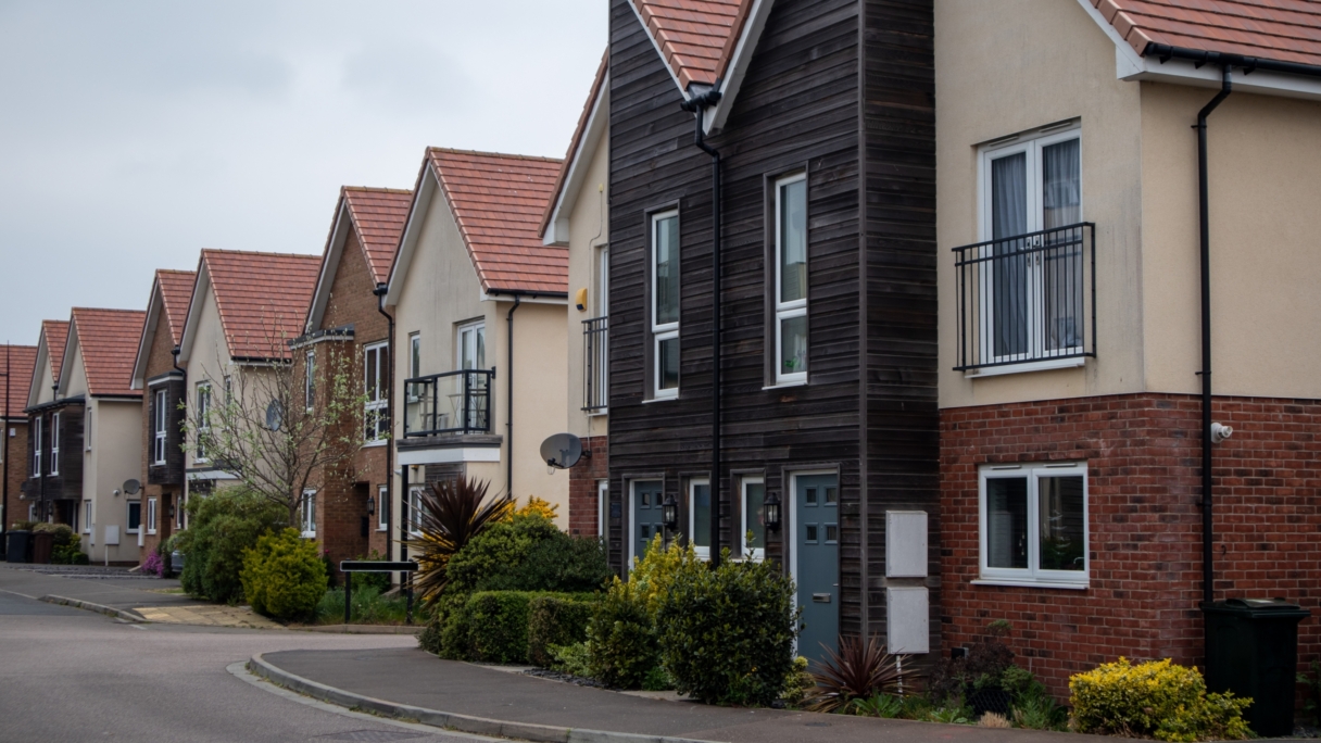 Side view of care homes community houses